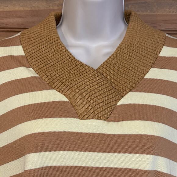 Maeve Anthropologie Striped Boxy Oversized V Neck Women’s Top Size XL - Picture 3 of 11